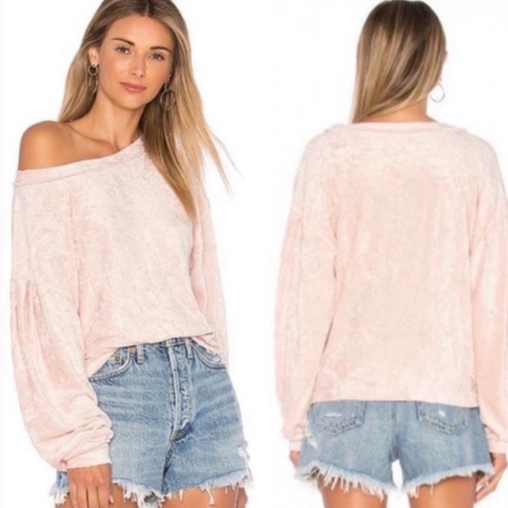 We the Free Free People Milan Velvet Top pink